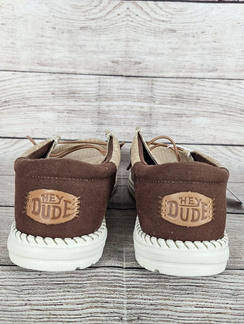 Hey Dude Men's Wally Funk Block Print Downtown Brown Slip On Shoes Size 9 NWOB
